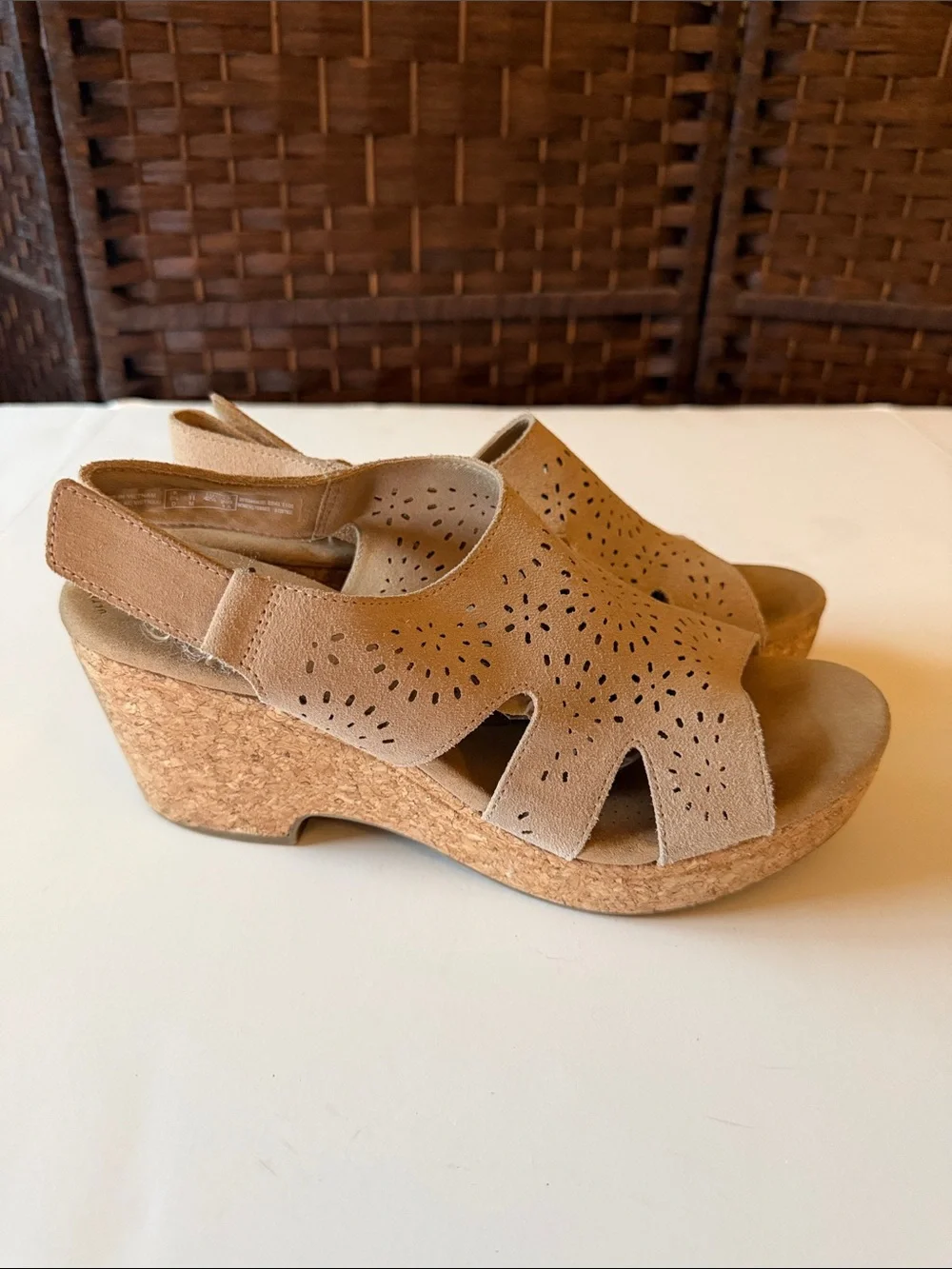 Women’s Slingback Cork Wedge Sandal - Beige
